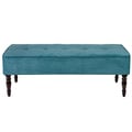 angelo:HOME Brighton Hill Parisian Teal Blue Velvet Large Bench