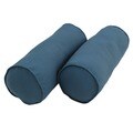 Blazing Needles 20-inch x 8-inch Twill Bolster Pillows with Cording (Set of 2)