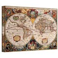 Art Wall Henricus Hondius 'A New and Accurate Map of the World' Gallery-wrapped Canvas