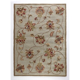 Hand-hooked Leslie Brown/ Multi Rug (7'3 x 9'3)