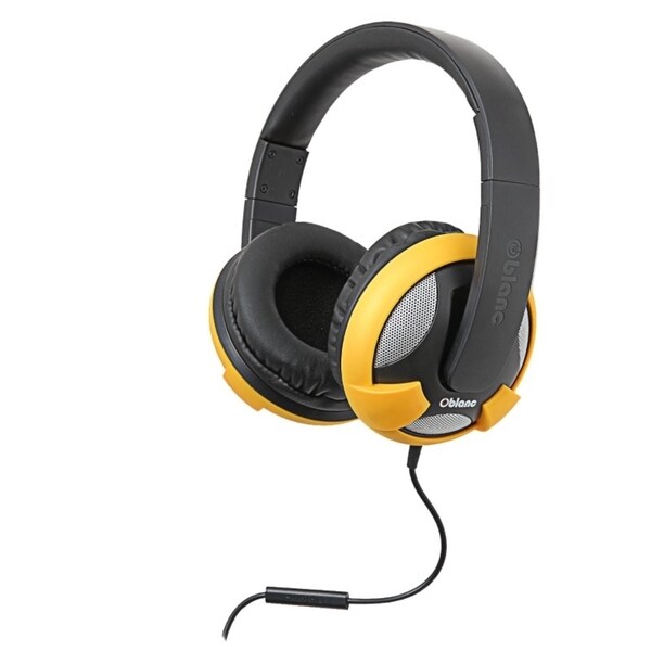 SYBA Multimedia Oblanc U.F.O. Yellow Stereo Headphone w/In-line Micro
