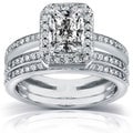 14k Gold 1 1/2ct TDW Radiant-cut Diamond Bridal Ring Set (H-I, I1-I2)