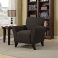 Portfolio Seth Chocolate Brown Linen Curved Back Arm Chair