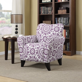 Portfolio Seth Amethyst Purple Medallion Curved Back Arm Chair