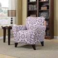 Portfolio Seth Amethyst Purple Medallion Curved Back Arm Chair