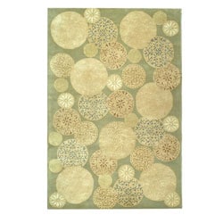 Low Price Martha Stewart Parasols Herbal Garden Wool/ Viscose Rug (7' 9 x 9' 9)