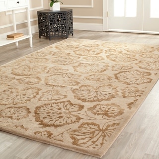 Martha Stewart Geranium Leaf Hazelnut/ Gold Wool/ Viscose Rug (7' 9 x 9' 9)