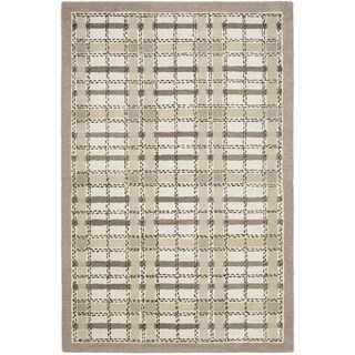 (^.^)/  Martha Stewart Colorweave Plaid Sharkey Grey Wool/ Viscose Rug (9' x 12')