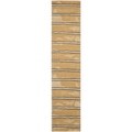 Martha Stewart Chalk Stripe Toffee Gold Wool/ Viscose Rug (2' 3 x 10')