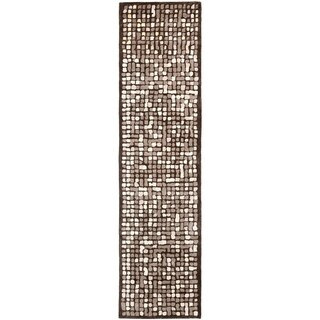 Martha Stewart Mosaic Wampum Purple Wool/ Viscose Rug (2' 6 x 10')