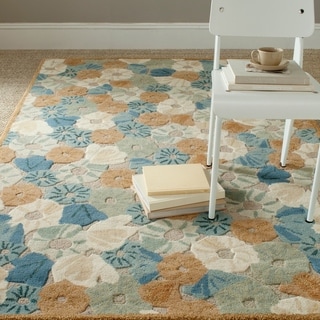 Martha Stewart Poppy Field Cornucopia Beige Wool and Viscose Rug (5' x 8')