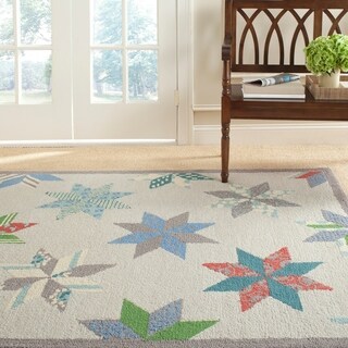 Martha Stewart Lemoyne Star Pewter Grey Wool Rug (5' x 8')
