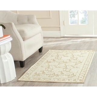 Martha Stewart Peony Damask Cream Viscose Rug (8' x 11' 2)