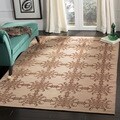 Martha Stewart Tracery Rose/ Wood Silk/ Wool Rug (5' 6 x 8' 6)