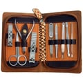 Gold Brown Zippered Case 9-piece Manicure Set