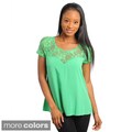 Stanzino Women's Lace Panel Sweetheart Top
