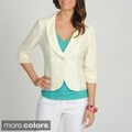 Annalee + Hope Women's Allover Lace Single Button Blazer