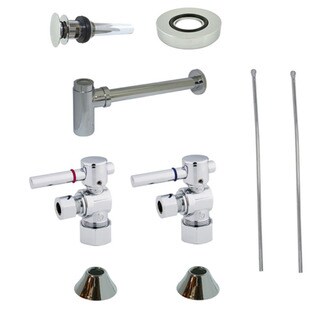 Decorative Vessel Sink Chrome Plumbing Supply Kit with Overflow Hole-Image