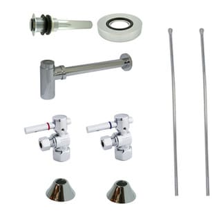 Decorative Solid Brass Vessel Sink Chrome Plumbing Supply Kit without Overflow Hole-Image