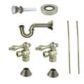 Decorative Vessel Sink Satin Nickel Plumbing Supply Kit with Overflow Hole