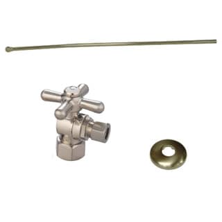 Decorative Satin-Nickel-Finished Brass Toilet Plumbing Supply Kit-Image