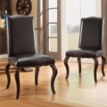 Lorell Brown Bonded Leather Upholstered Traditional Dining Chair (Set of 2)