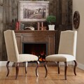 Lorell Peat Microfiber Nailhead Upholstered Traditional Dining Chair (Set of 2)
