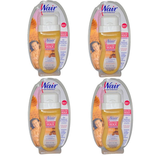 Nair Milk and Honey Roll-On Wax for Legs and Body (Pack of 4)