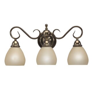 Brushed Bronze Transitional 3-light Bath/ Vanity