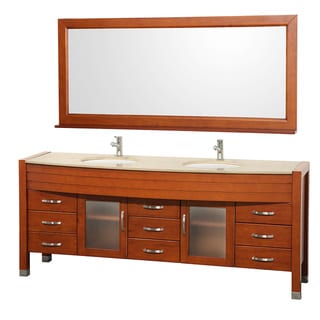 Special Offers Wyndham Collection Daytona 78-inch Cherry Double Bathroom Vanity Set