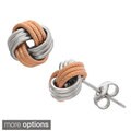 14k Gold Textured Love Knot Earrings