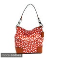 Dasein Women's Glossy Polka Dot Hobo Bag