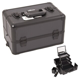 Sunrise Black Dot Tray Aluminum Makeup Case