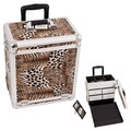 Sunrise Brown Leopard Aluminum Rolling Makeup Case