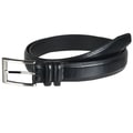 Geoffrey Beene Men's Black Topstitched Leather Belt