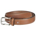 Tommy Hilfiger Men's Tan Topstitched Leather Belt