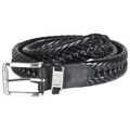 Nautica Men's Black Leather Braided Belt