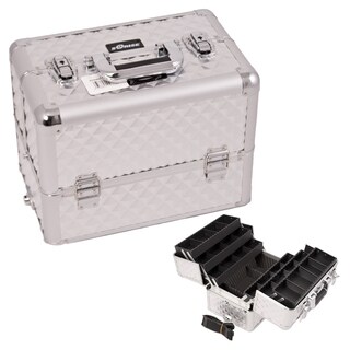 Sunrise Silver Diamond 6-Tier Aluminum Makeup Case