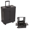 Sunrise Black Leather Rolling Makeup Case