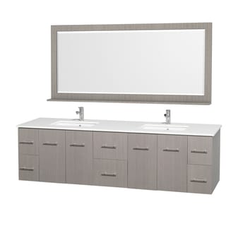 Low Price Centra Grey Oak/ White 80-inch Double Bathroom Vanity Set