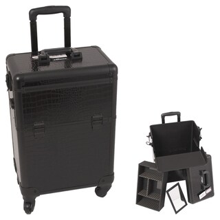 Sunrise Black Crocodile Aluminum Makeup Case
