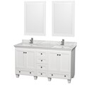 Acclaim White/ Carrera Marble 60-inch Double Bathroom Vanity Set