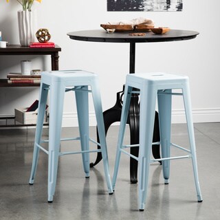 Tabouret 30-inch Blue Bar Stools (Set of 2)