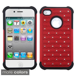 ASMYNA Red/ Black Luxurious Total Defense Case for Apple iPhone 4/ 4S