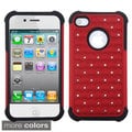 ASMYNA Red/ Black Luxurious Total Defense Case for Apple iPhone 4/ 4S