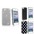 BasAcc Silver Diamond/ Black Leather/ Dot Case for Apple iPhone 5