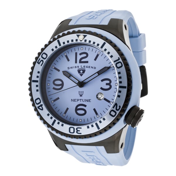 Swiss Legend Men's 'Neptune' Baby Blue Silicone Watch