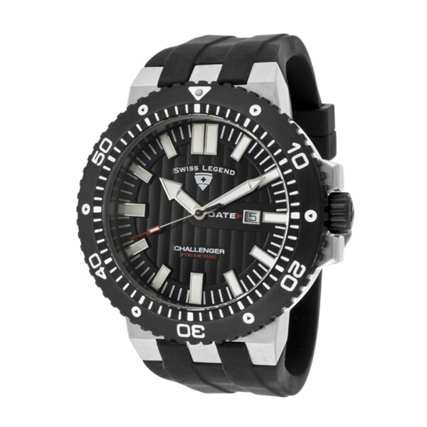Swiss Legend Men's 'Challenger' Black Silicone Watch
