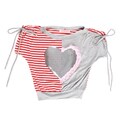 Paulinie Collection Striped Sequin Heart Short Sleeve Top