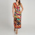Tiana B. Women's Knot Front Printed Maxi Dress